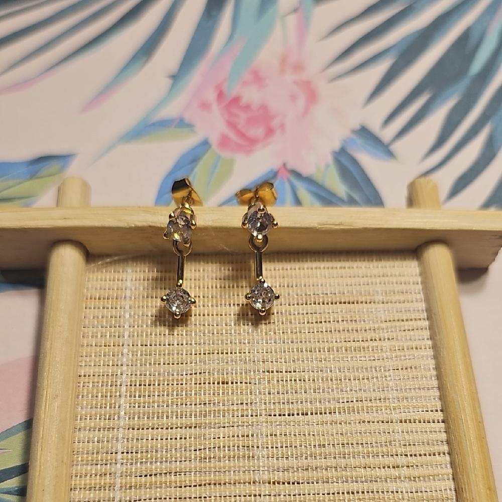 Elegant Gold and Silver Drop Earrings